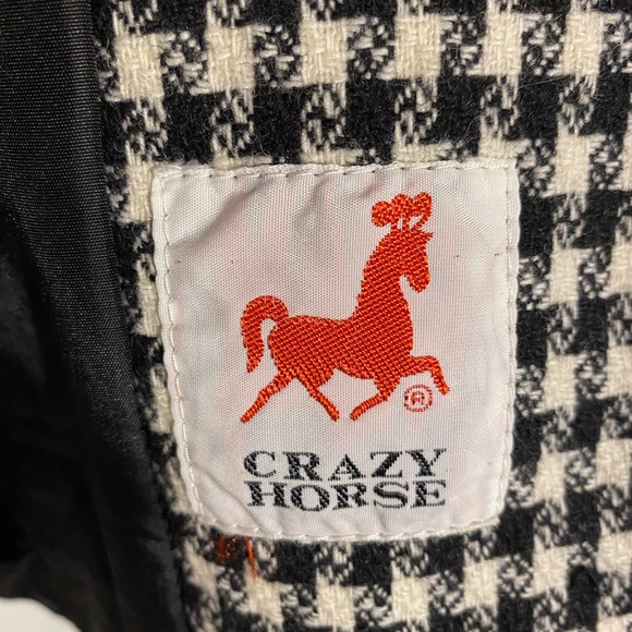 Vintage Crazy Horse Houndstooth Wool Blazer ITALY - Picture 3 of 9